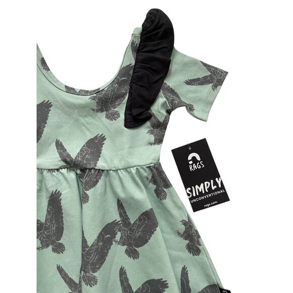 NWT Rags Eagle Shirt Sleeve Ruffle Swing Dress Size 2T - Picture 2 of 4